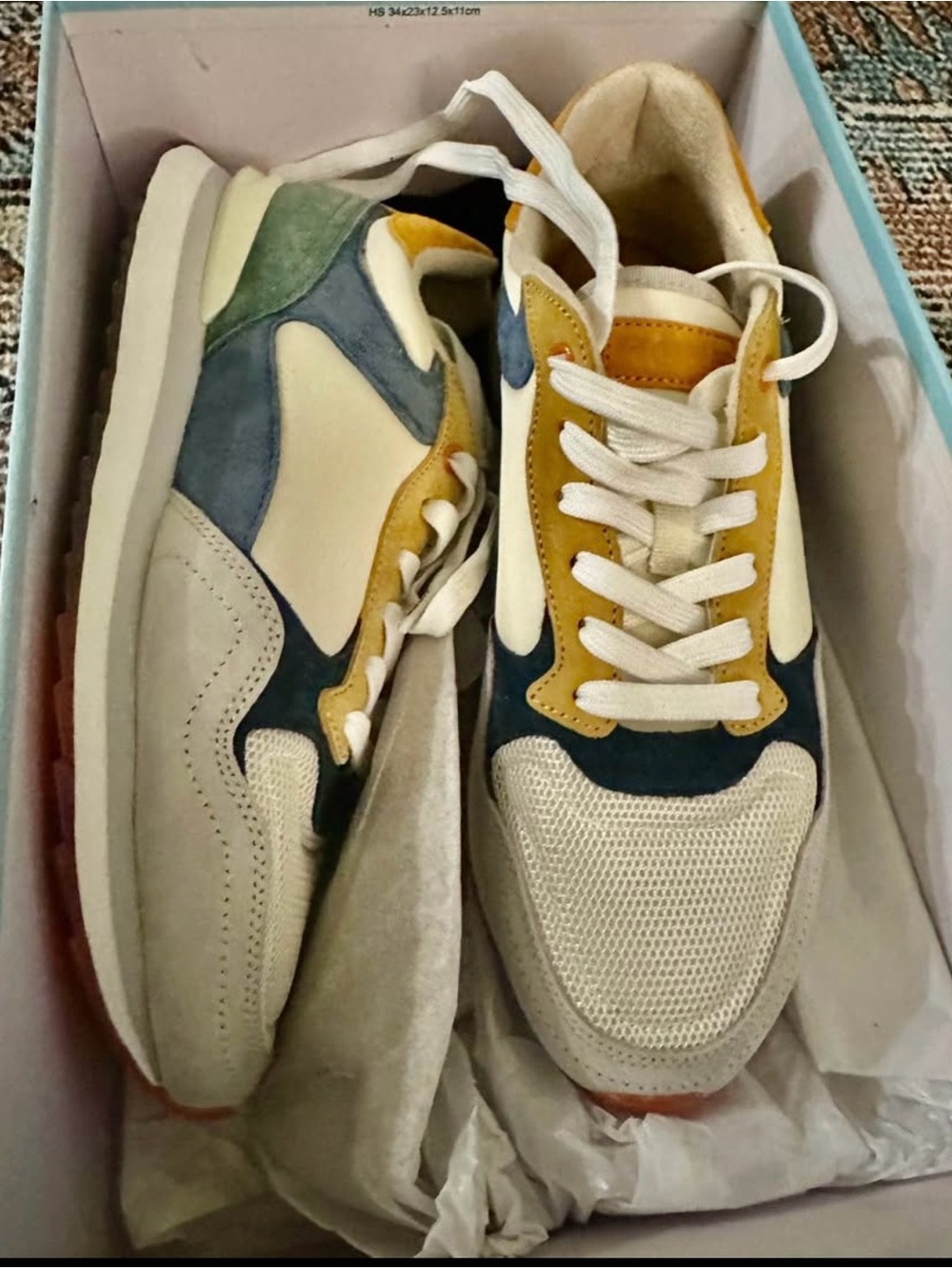 HOFF Women's Multicolor Mesh & Suede Sneakers - White/Yellow/Gray - Picture 7 of 10